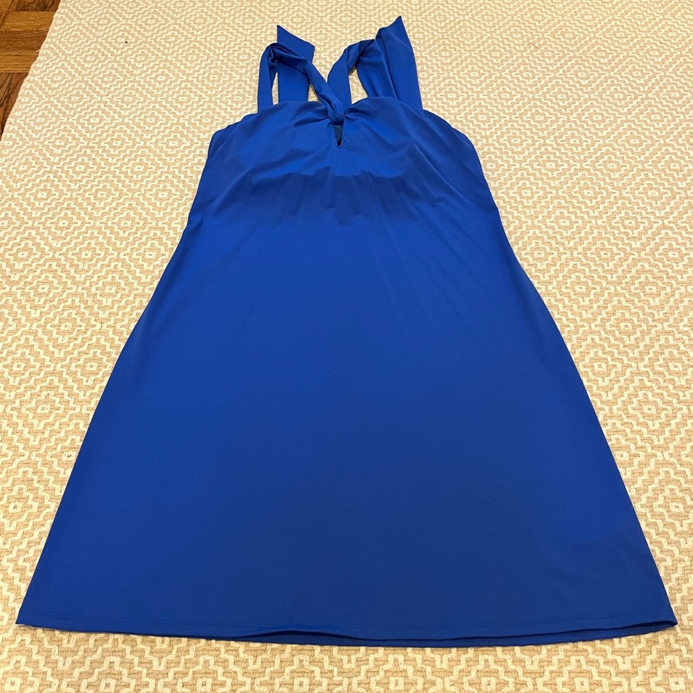 Athleta Kiki Swim Dress Caspian Blue Size Petite Small EUC